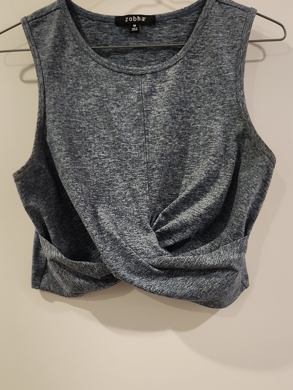P2P 15.5" Zobha Heathered Navy Twist-Front Tank - Picture 3 of 4